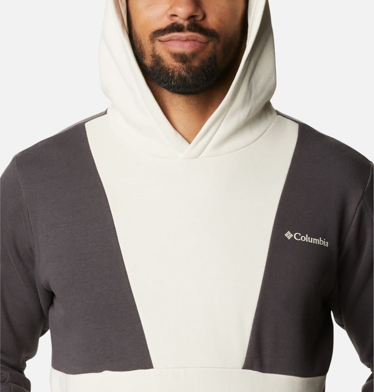 Men's Columbia Lodge Colorblock Hoodie Cream / Black | CA-Q316A