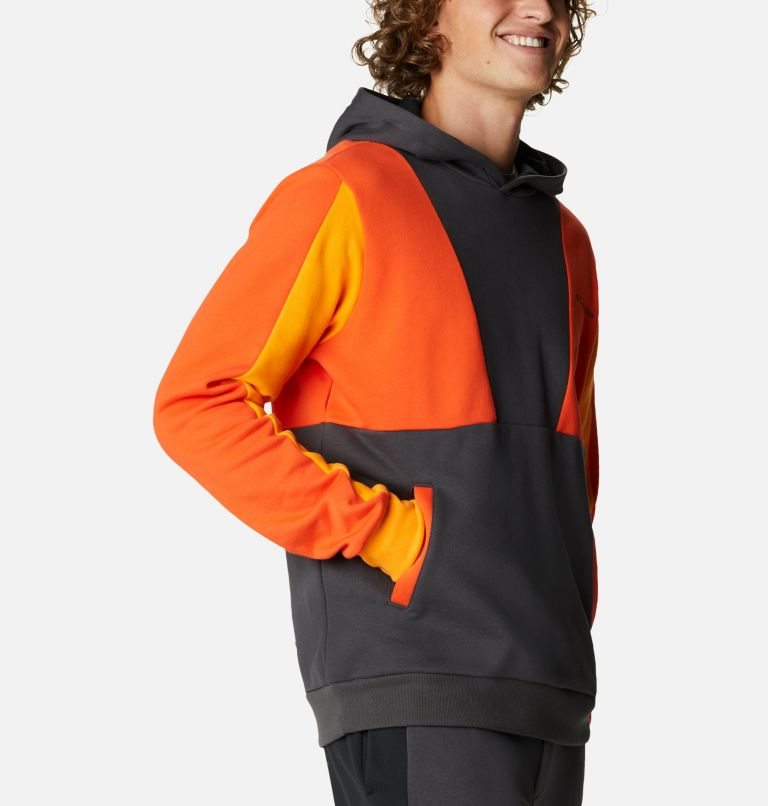 Men's Columbia Lodge Colorblock Hoodie Orange / Black | CA-RA516