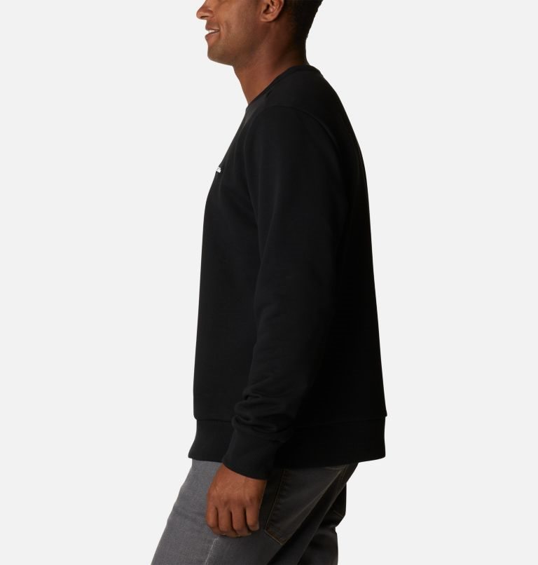 Men's Columbia Lodge Heavyweight Crew Sweatshirts Black | CA-V04C3