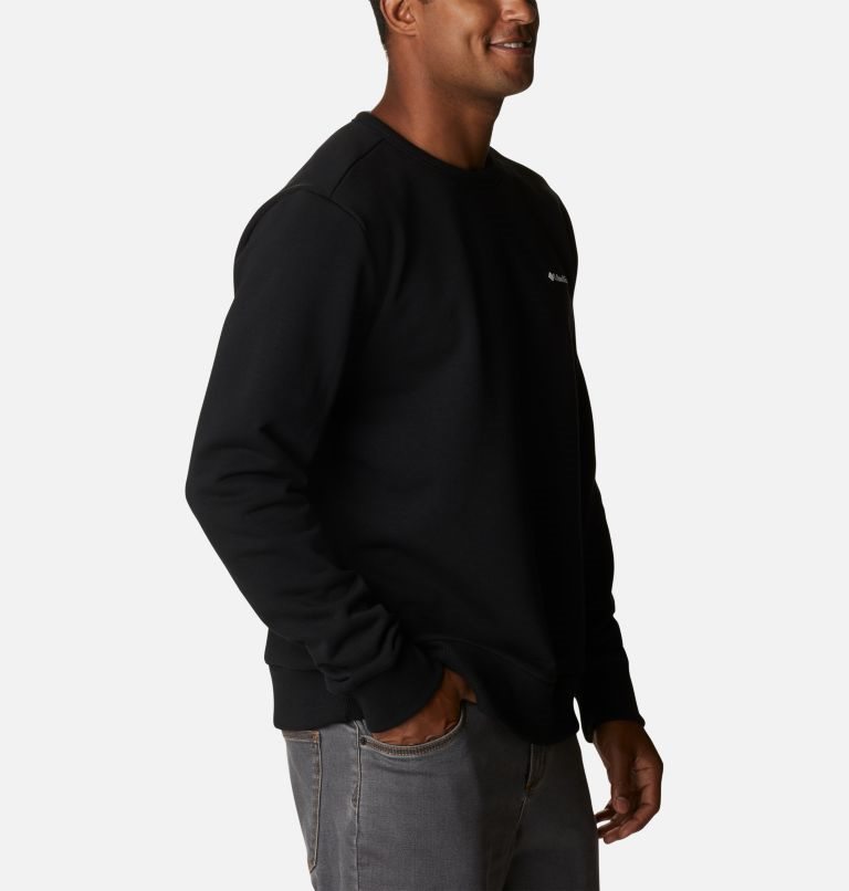 Men's Columbia Lodge Heavyweight Crew Sweatshirts Black | CA-V04C3