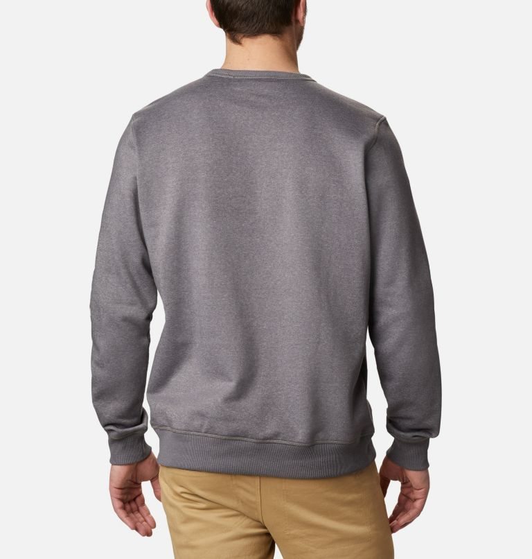 Men's Columbia Logo Fleece Crew Sweatshirts Grey | CA-B06C5