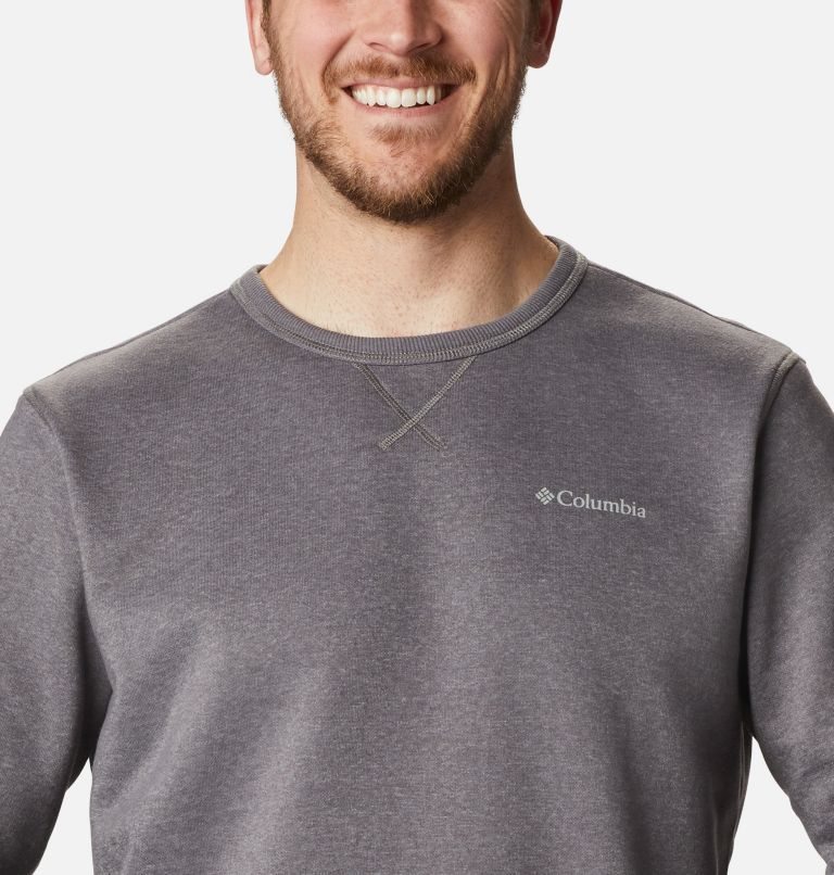 Men's Columbia Logo Fleece Crew Sweatshirts Grey | CA-B06C5