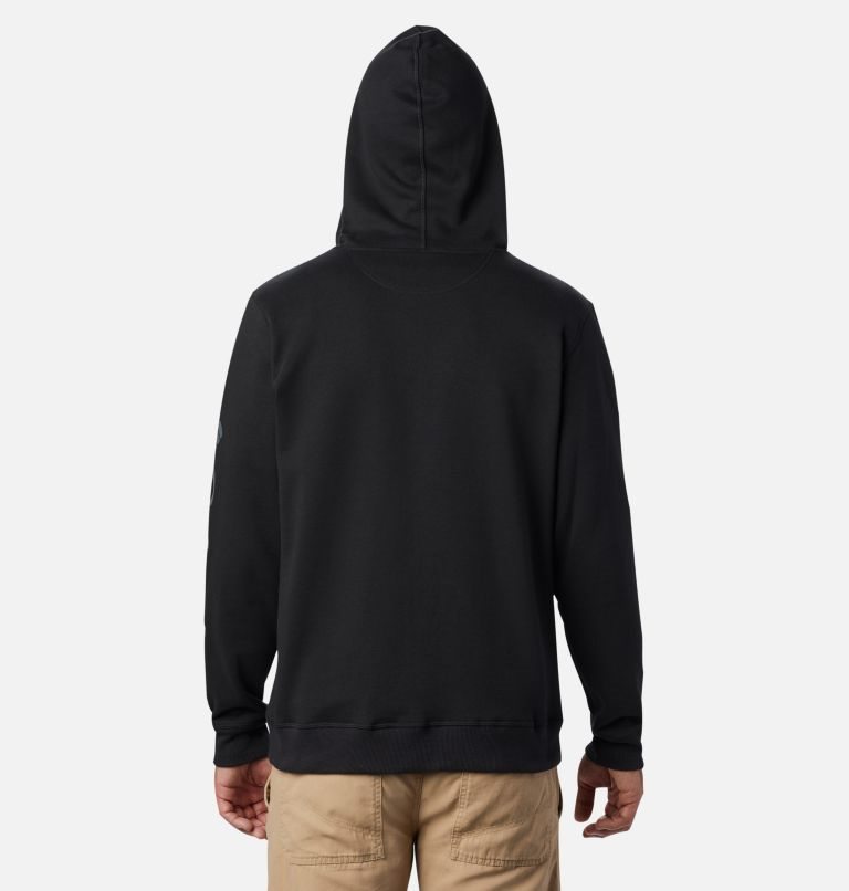 Men's Columbia Logo Full Zip Fleece Hoodie Black | CA-G01L8