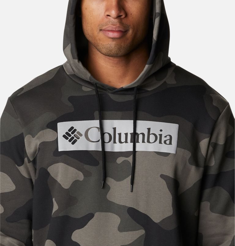 Men's Columbia Logo Printed Hoodie Camo | CA-N1A0C