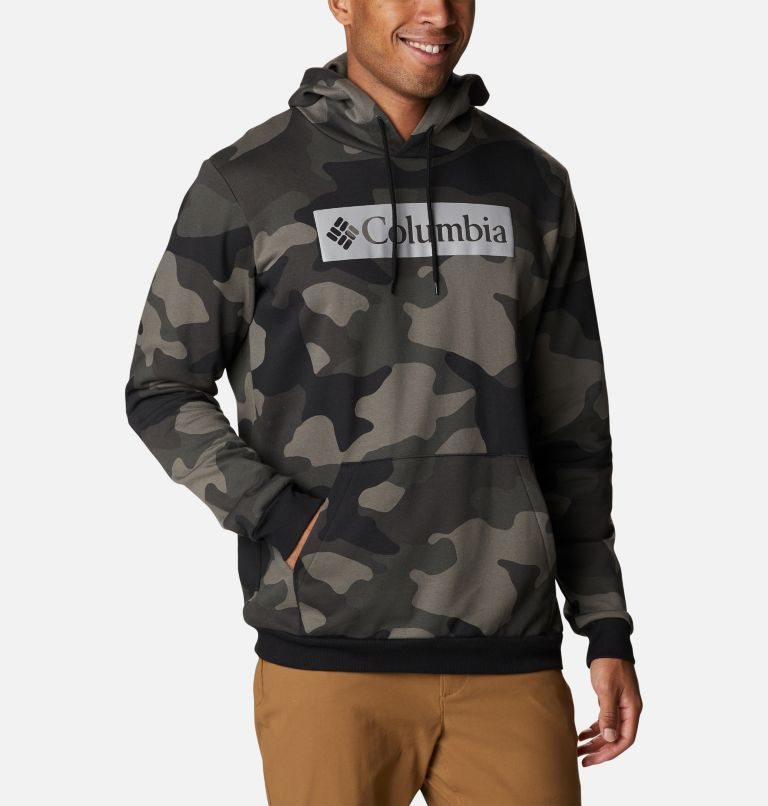 Men's Columbia Logo Printed Hoodie Camo | CA-N1A0C