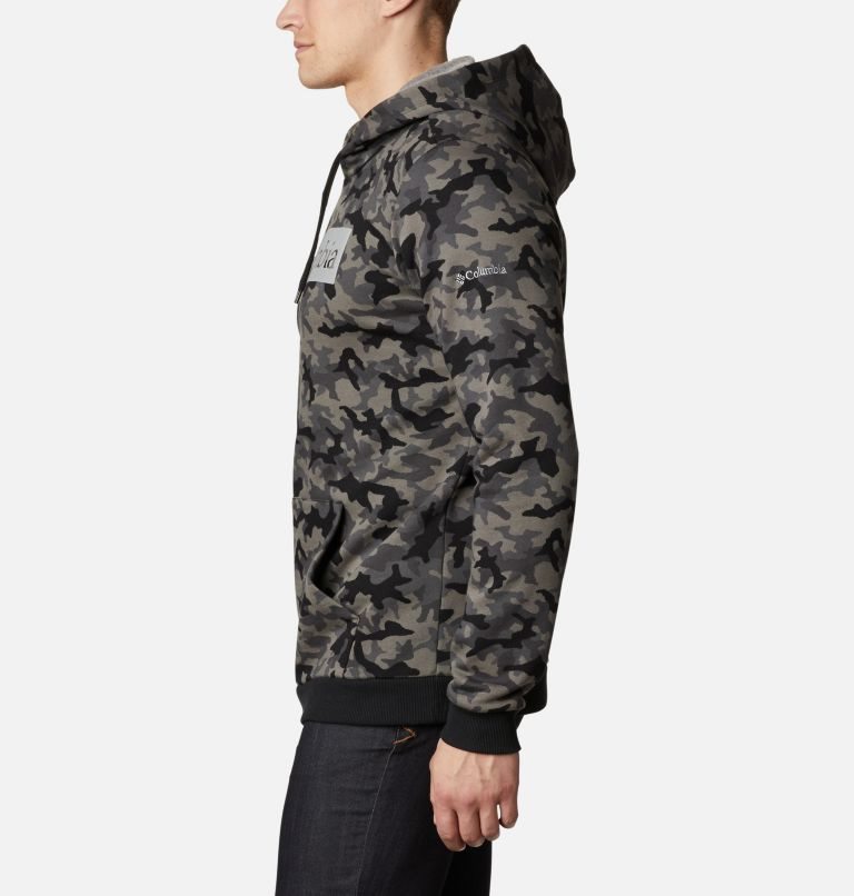 Men's Columbia Logo Printed Hoodie Camo | CA-Q16L0