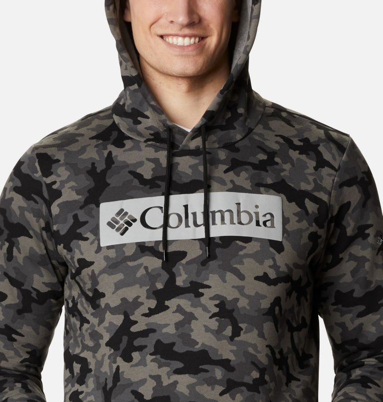 Men's Columbia Logo Printed Hoodie Camo | CA-Q16L0