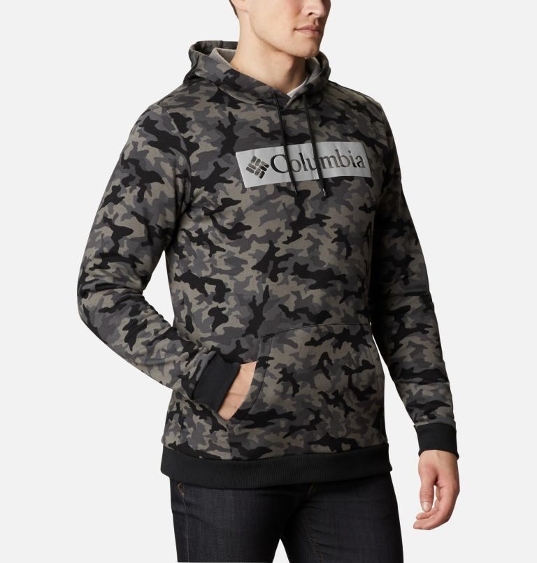 Men's Columbia Logo Printed Hoodie Camo | CA-Q16L0