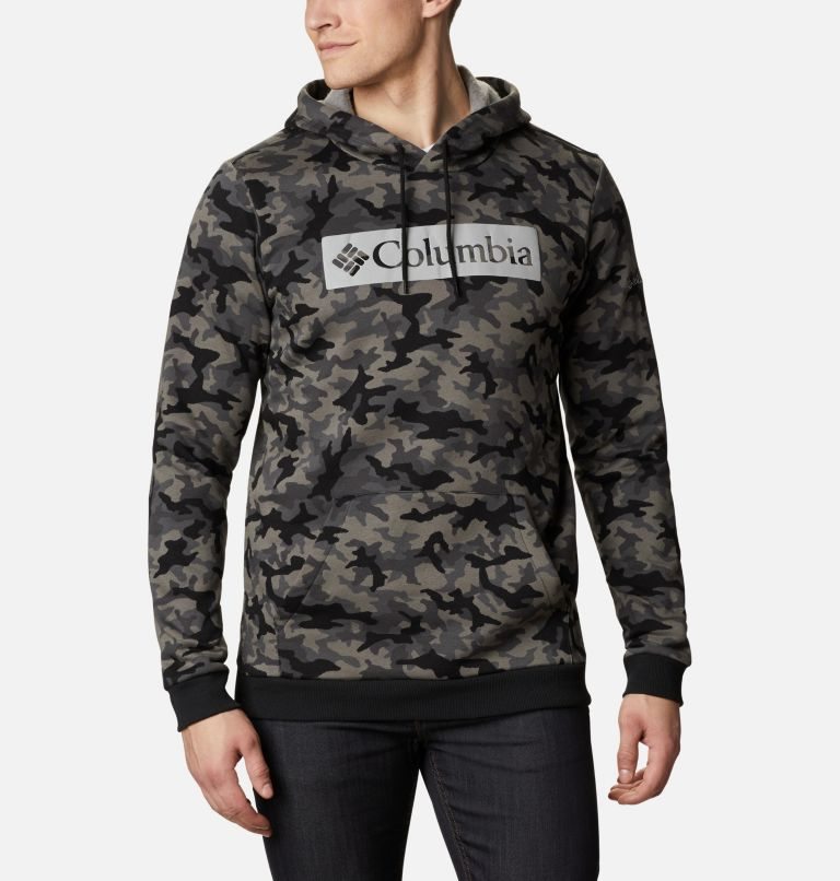 Men\'s Columbia Logo Printed Hoodie Camo | CA-Q16L0