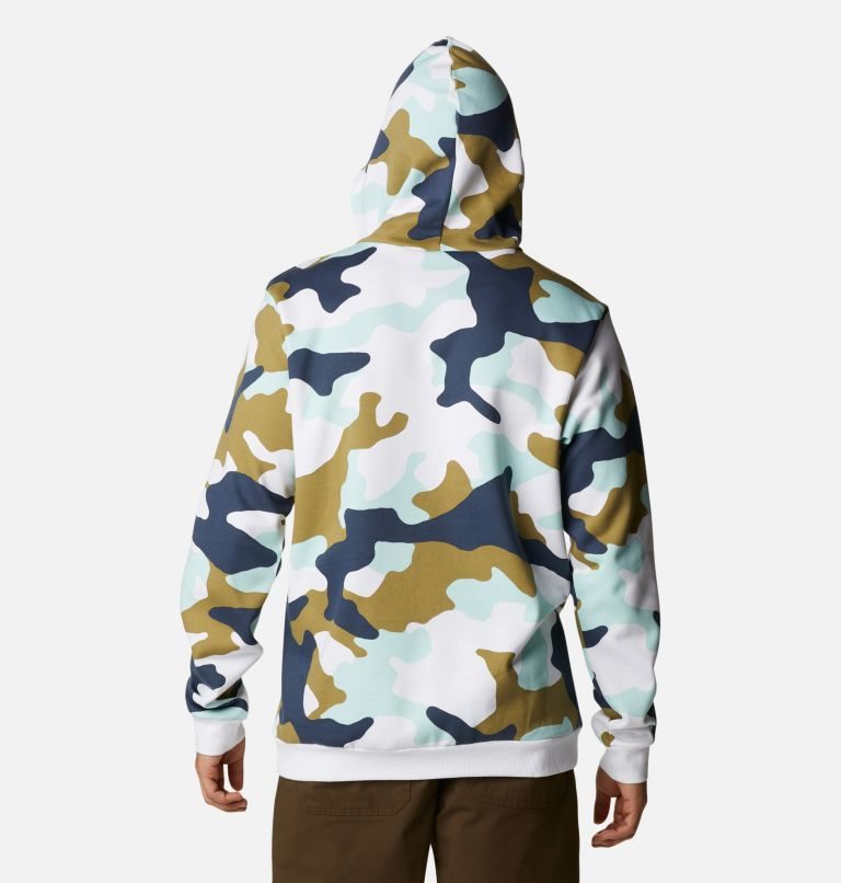 Men's Columbia Logo Printed Hoodie Camo | CA-R83L4