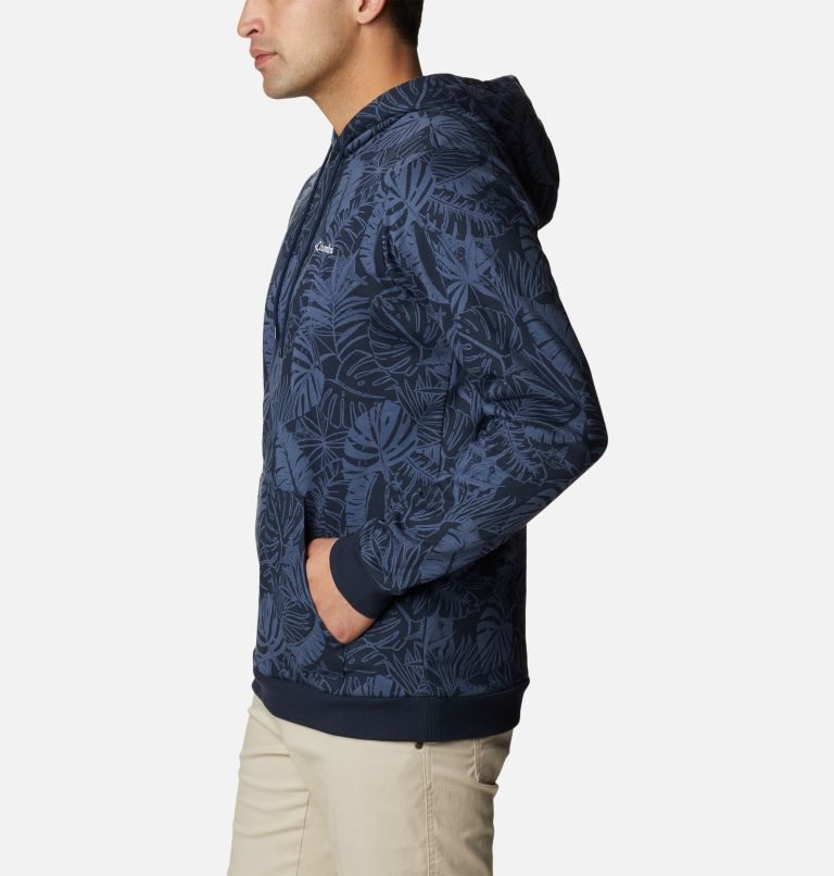 Men's Columbia Logo Printed Hoodie Navy | CA-JL018