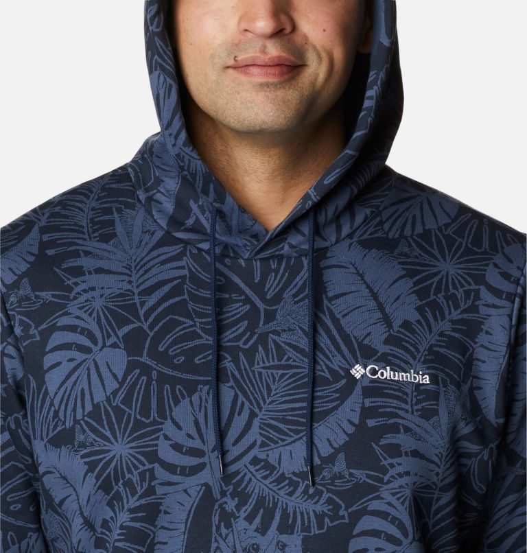 Men's Columbia Logo Printed Hoodie Navy | CA-JL018