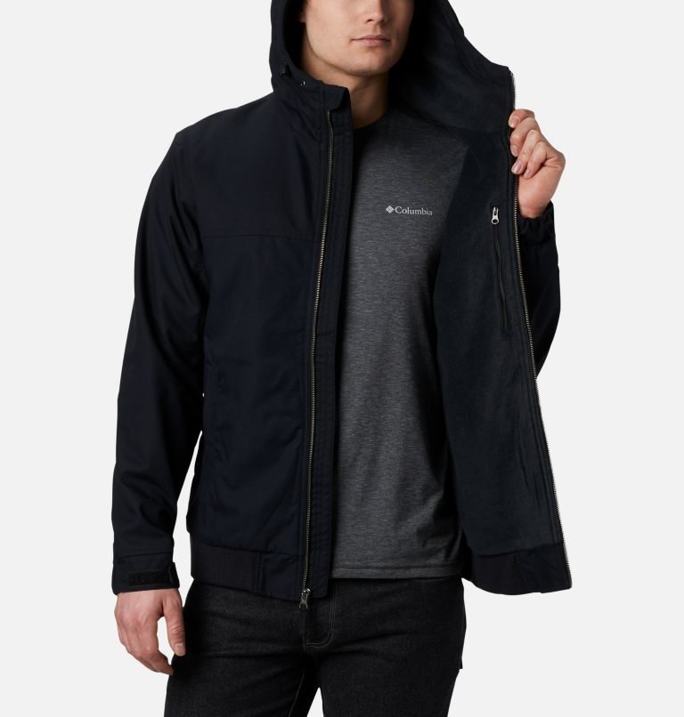Men's Columbia Loma Vista Hooded Jackets Black | CA-TC863