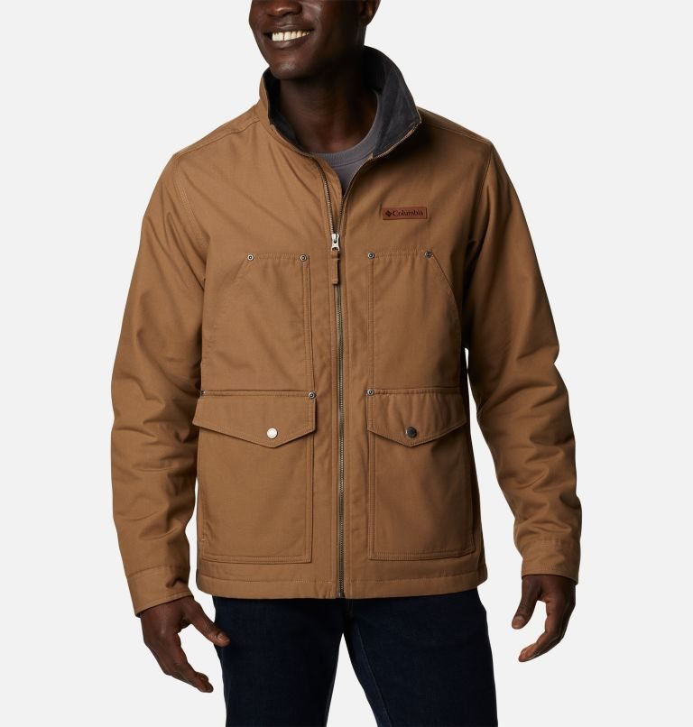 Men's Columbia Loma Vista Lined Fleece Jackets Brown | CA-B068A