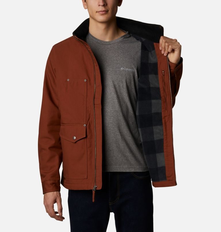 Men's Columbia Loma Vista Lined Fleece Jackets Brown | CA-L0C65