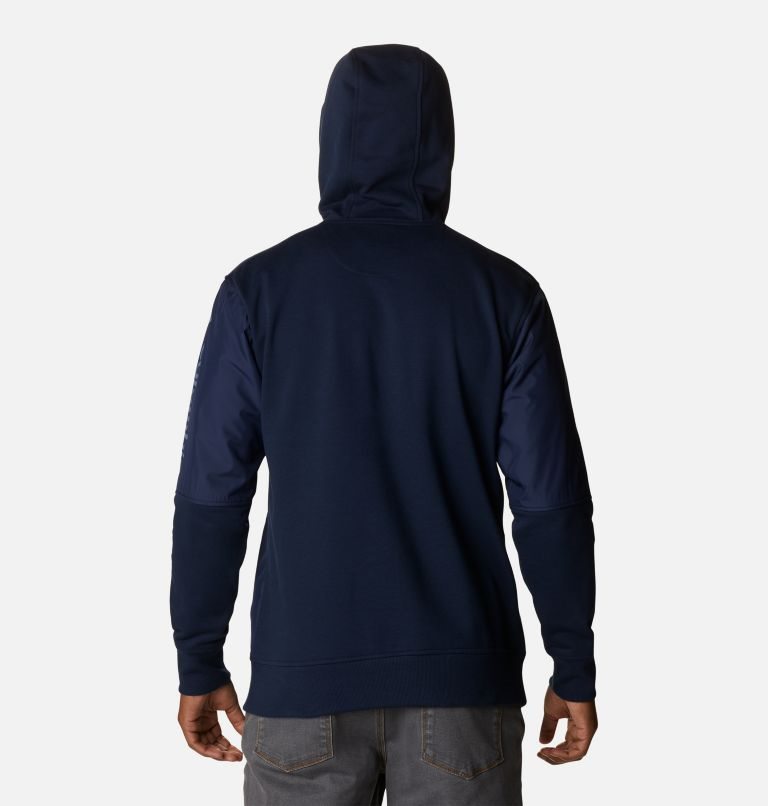Men's Columbia Minam River Pullover Hoodie Navy | CA-Q6C08