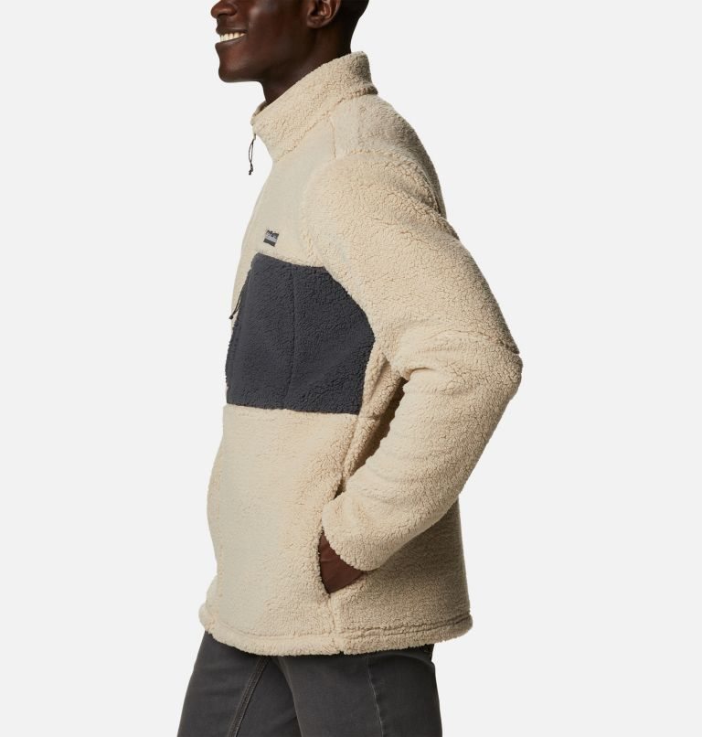 Men's Columbia Mountainside Heavyweight Sherpa Fleece Jackets Beige | CA-BC568