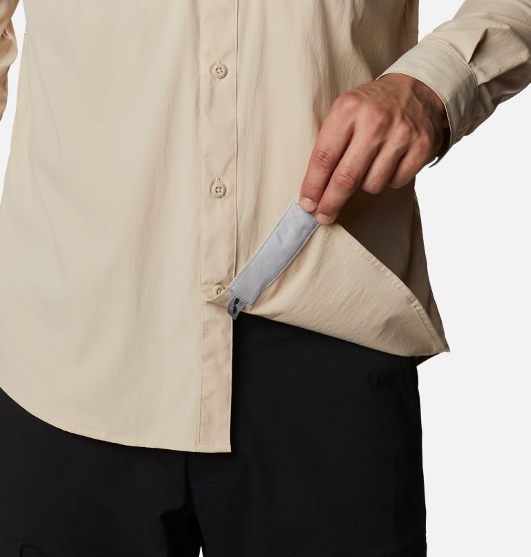 Men's Columbia Newton Ridge Long Sleeve Shirts Cream | CA-F4L60