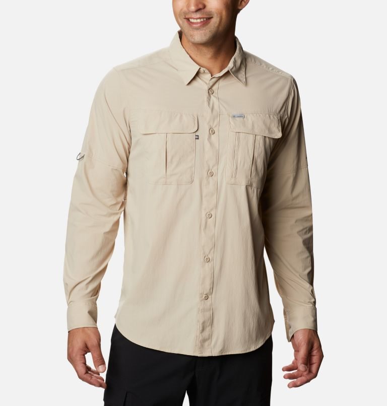 Men\'s Columbia Newton Ridge Long Sleeve Shirts Cream | CA-F4L60