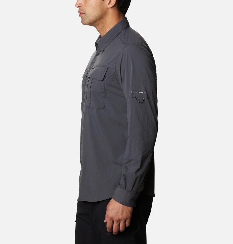 Men's Columbia Newton Ridge Long Sleeve Shirts Dark Grey | CA-T4L06