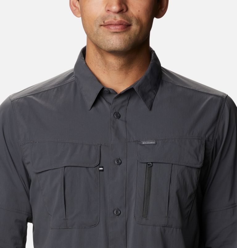 Men's Columbia Newton Ridge Long Sleeve Shirts Dark Grey | CA-T4L06