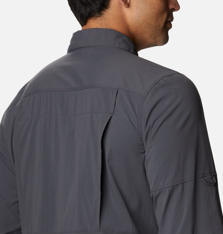 Men's Columbia Newton Ridge Long Sleeve Shirts Dark Grey | CA-T4L06