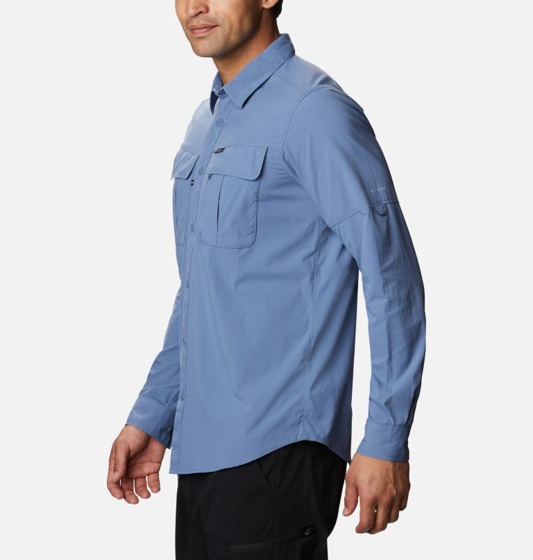 Men's Columbia Newton Ridge Long Sleeve Shirts Blue | CA-Z4860