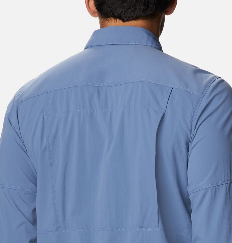 Men's Columbia Newton Ridge Long Sleeve Shirts Blue | CA-Z4860