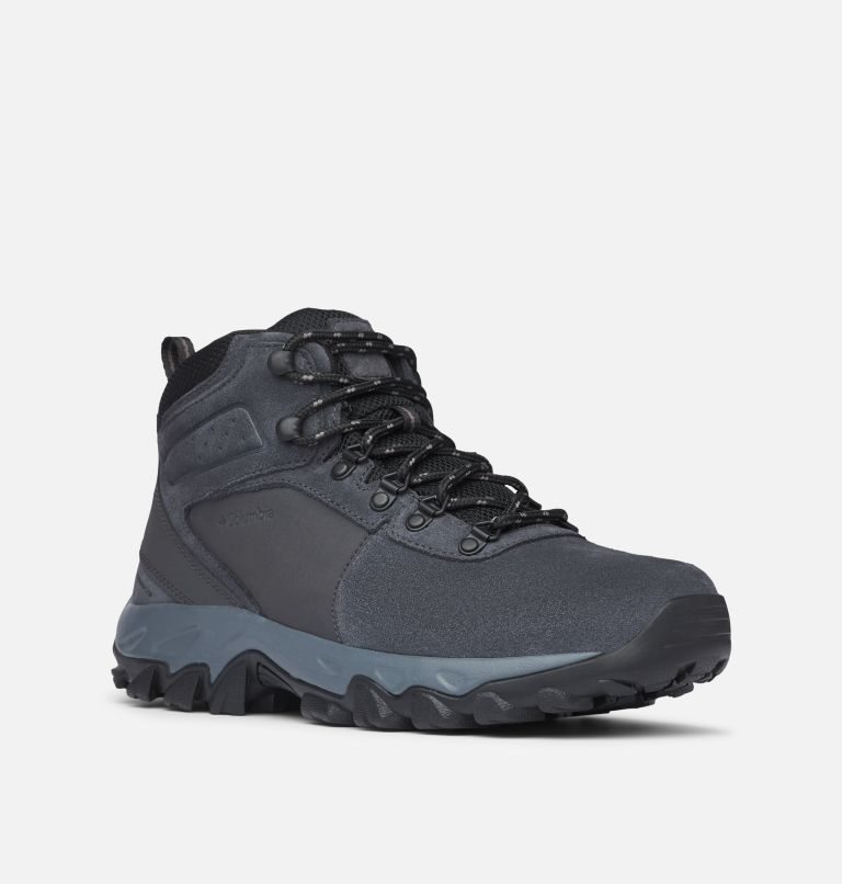 Men's Columbia Newton Ridge Plus II Suede Waterproof Hiking Boots Black | CA-B164L