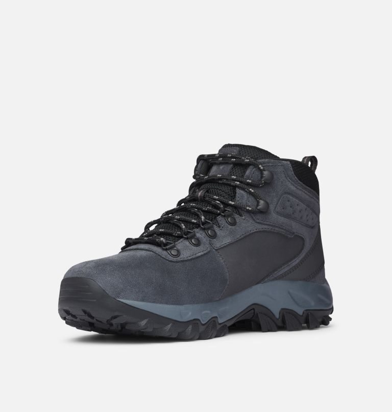 Men's Columbia Newton Ridge Plus II Suede Waterproof Hiking Boots Black | CA-B164L
