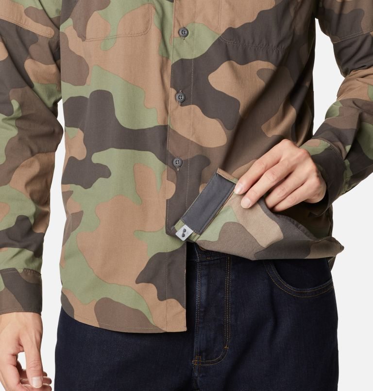Men's Columbia Newton Ridge Printed Long Sleeve Shirts Camo | CA-DLA01