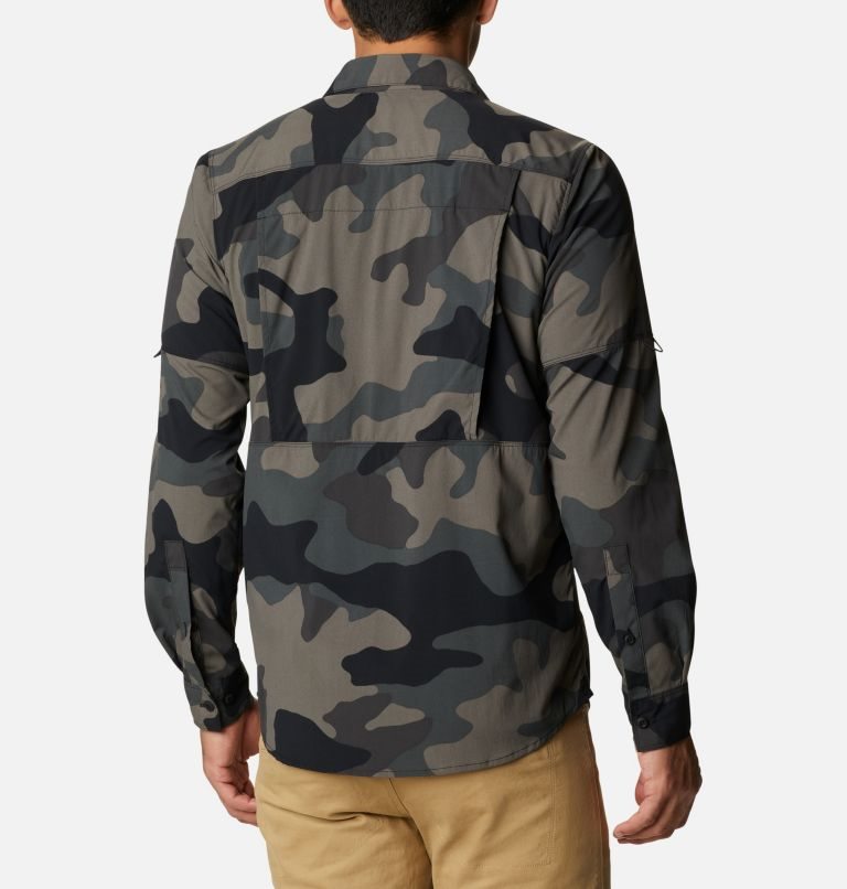 Men's Columbia Newton Ridge Printed Long Sleeve Shirts Camo | CA-P1C65