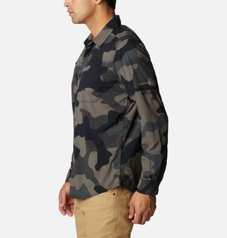 Men's Columbia Newton Ridge Printed Long Sleeve Shirts Camo | CA-P1C65