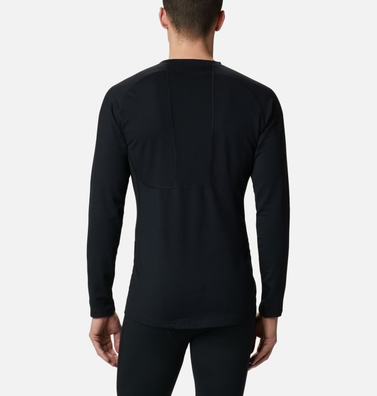 Men's Columbia Omni-Heat 3D Knit Crew Baselayer Sweatshirts Black | CA-V63AC
