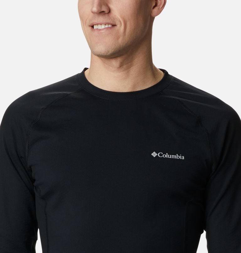 Men's Columbia Omni-Heat 3D Knit Crew Baselayer Sweatshirts Black | CA-V63AC