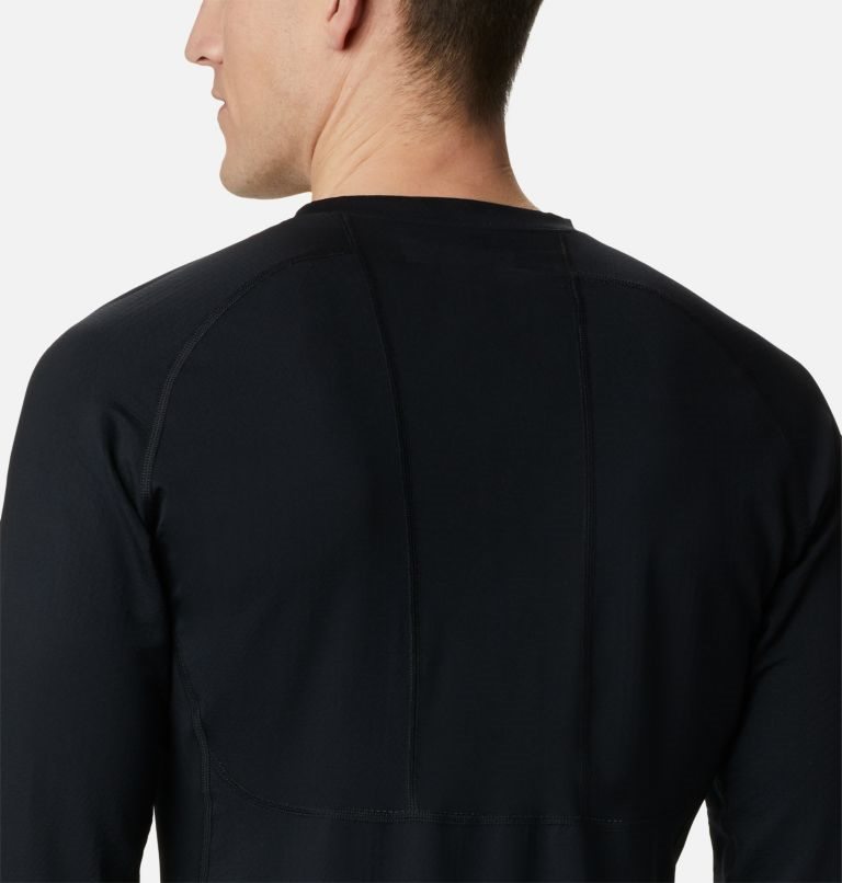 Men's Columbia Omni-Heat 3D Knit Crew Baselayer Sweatshirts Black | CA-V63AC