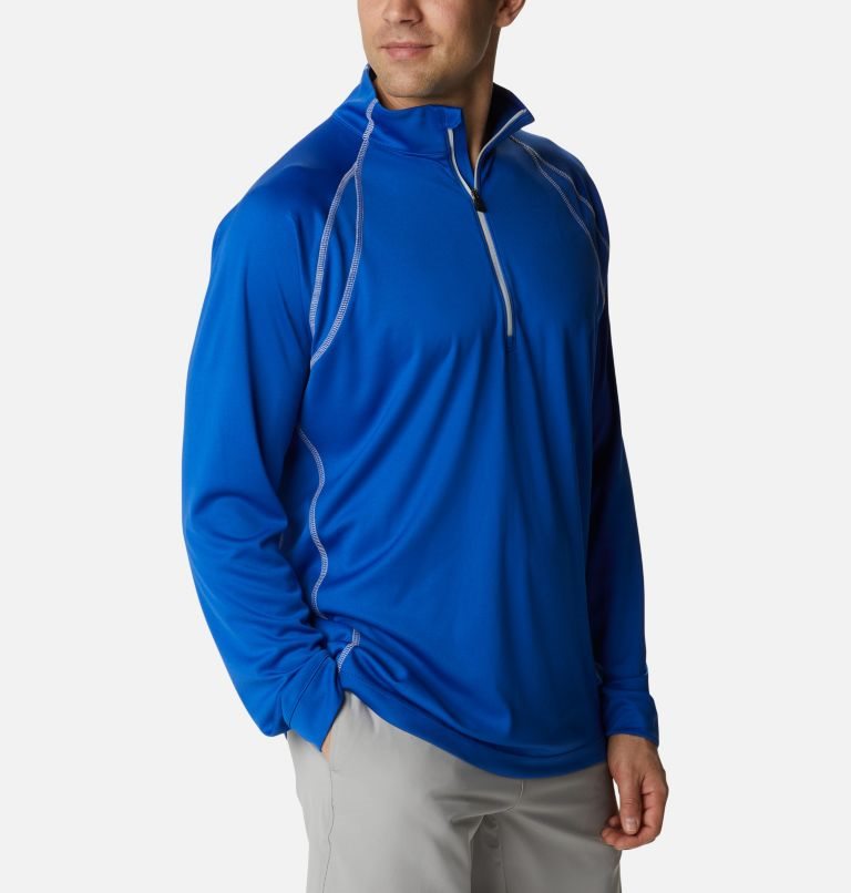 Men's Columbia Omni-Heat Range Session Sweatshirts Blue | CA-P46L8