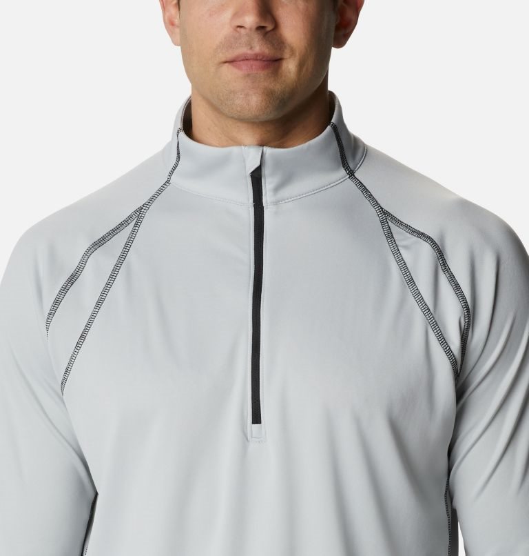 Men's Columbia Omni-Heat Range Session Sweatshirts Light Grey | CA-P58AC