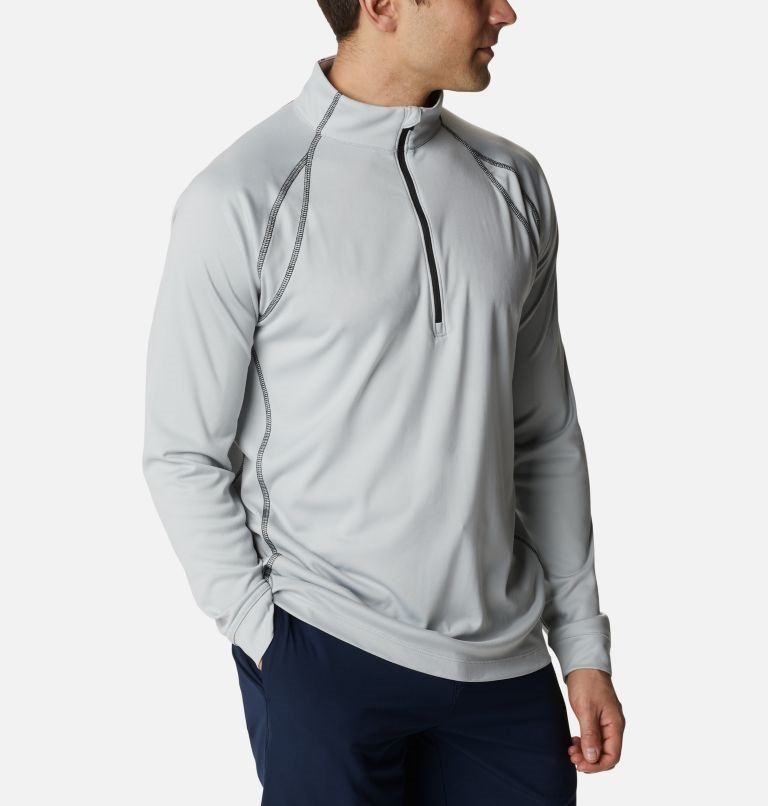 Men's Columbia Omni-Heat Range Session Sweatshirts Light Grey | CA-P58AC