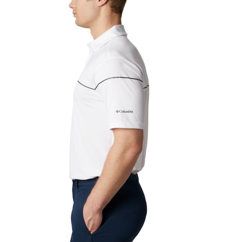 Men's Columbia Omni-Wick Breaker Golf Polo Shirts White | CA-F86C1