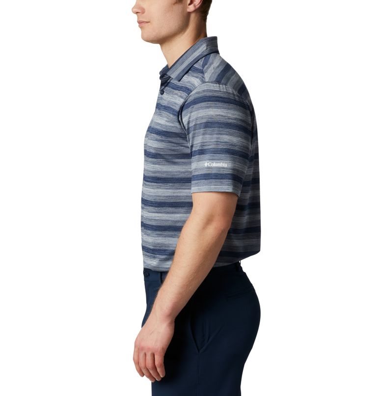 Men's Columbia Omni-Wick Chatter Polo Shirts Stripe | CA-OL053