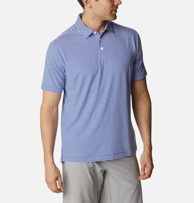 Men's Columbia Omni-Wick Club Invite Polo Shirts Stripe | CA-YA031