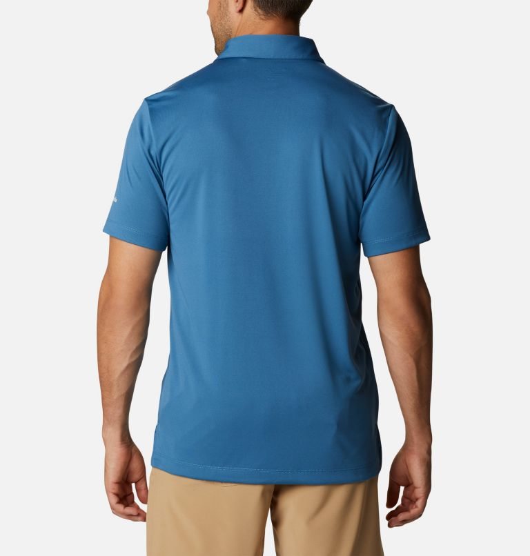 Men's Columbia Omni-Wick Drive Polo Shirts Blue | CA-K1ALC