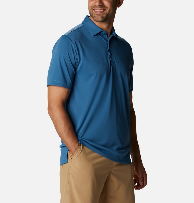 Men's Columbia Omni-Wick Drive Polo Shirts Blue | CA-K1ALC