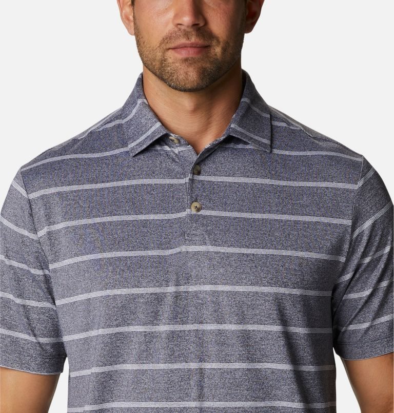 Men's Columbia Omni-Wick Pitch Mark Polo Shirts Stripe | CA-DAC1L