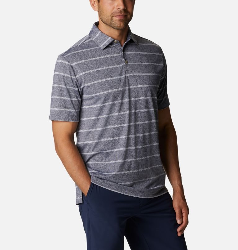 Men's Columbia Omni-Wick Pitch Mark Polo Shirts Stripe | CA-DAC1L