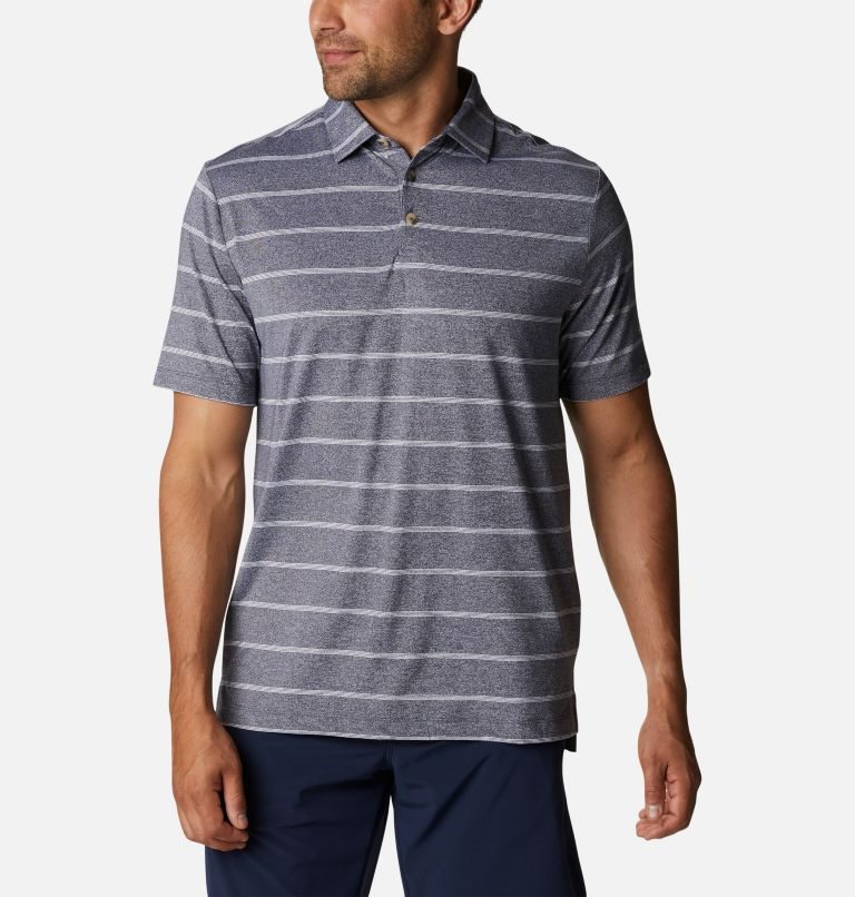 Men\'s Columbia Omni-Wick Pitch Mark Polo Shirts Stripe | CA-DAC1L