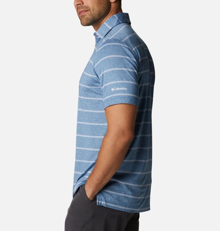 Men's Columbia Omni-Wick Pitch Mark Polo Shirts Stripe | CA-S81CA