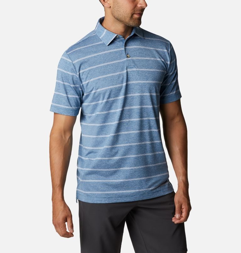Men's Columbia Omni-Wick Pitch Mark Polo Shirts Stripe | CA-S81CA