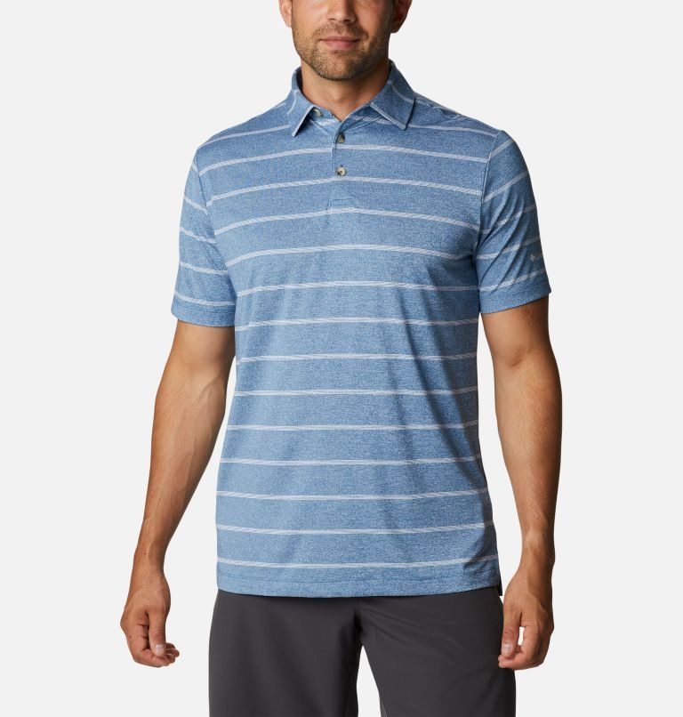 Men\'s Columbia Omni-Wick Pitch Mark Polo Shirts Stripe | CA-S81CA